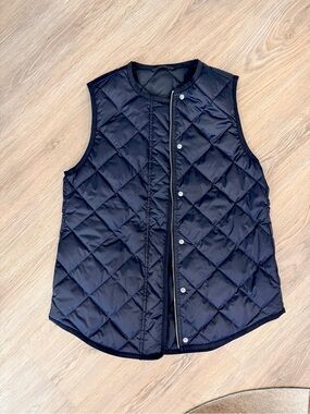 Theory Navy Quilted Diamond Vest